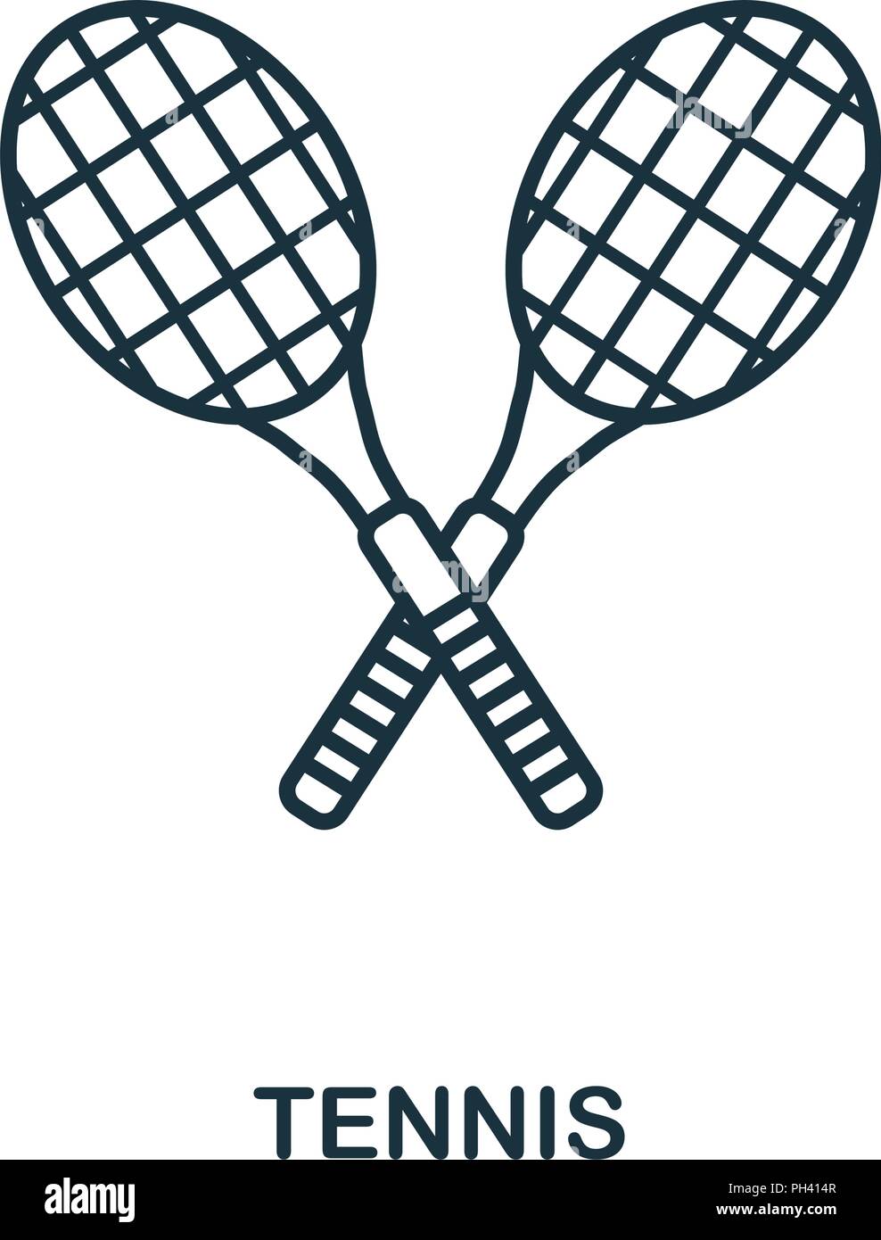 Tennis outline icon. Simple element illustration. Tennis icon in outline  style design from sport equipment collection. Can be used for web, mobile  and Stock Vector Image & Art - Alamy