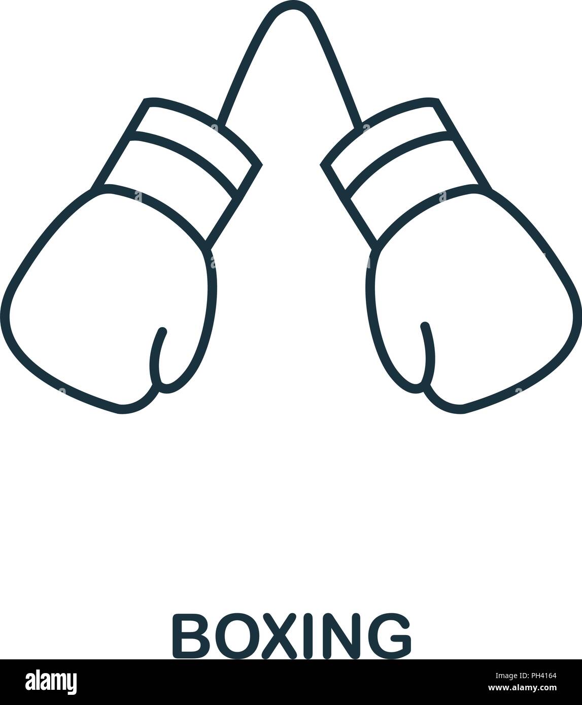 Boxing outline icon. Simple element illustration. Boxing icon in outline style design from sport equipment collection. Can be used for web, mobile and Stock Vector