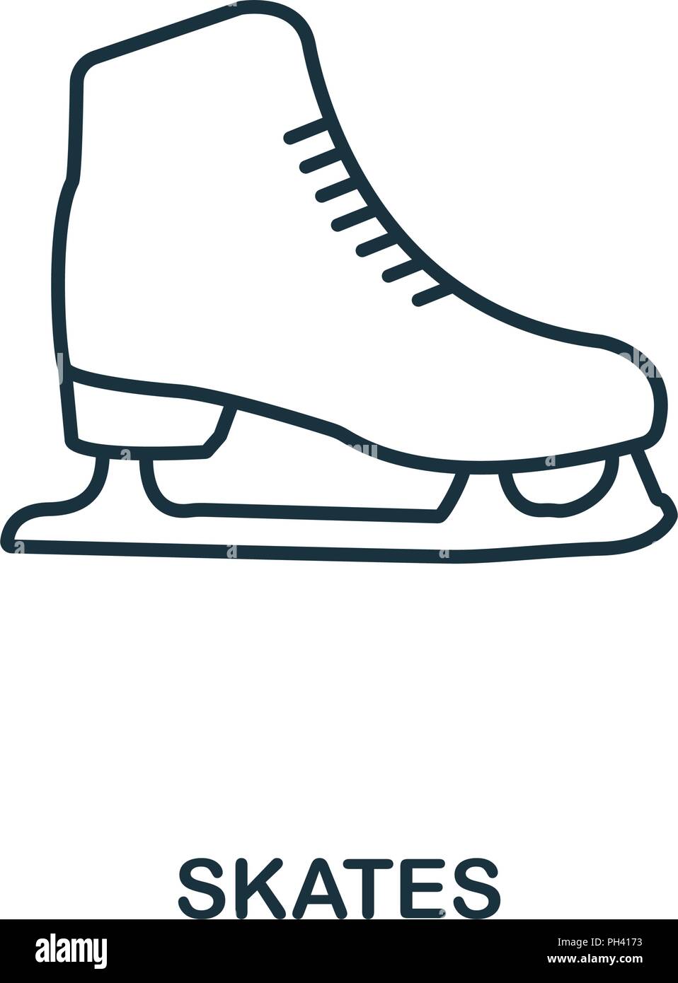 Skates outline icon. Simple element illustration. Skates icon in outline  style design from sport equipment collection. Can be used for web, mobile  and Stock Vector Image & Art - Alamy