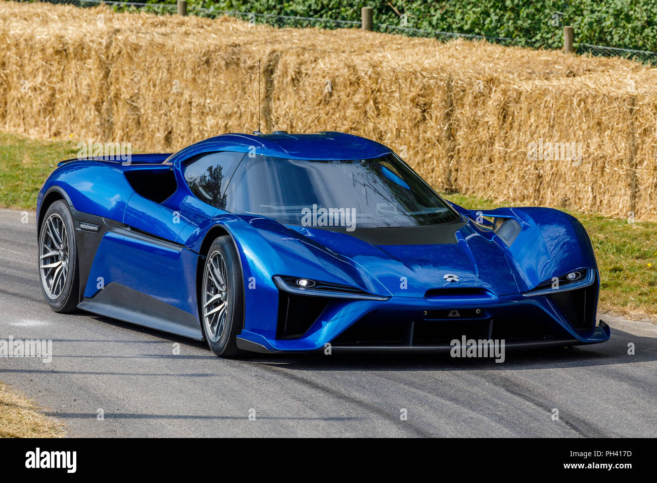 2018 NIO EP9 Electric supercar on a hillclimb demonstration run at the 2018 Goodwood Festival of Speed, Sussex, UK. Stock Photo