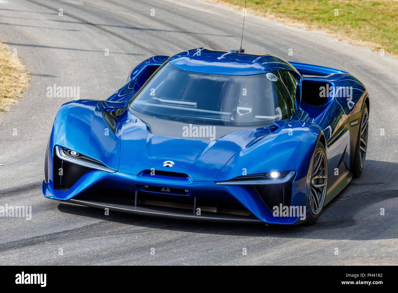 2018 NIO EP9 Electric supercar on a hillclimb demonstration run at the 2018 Goodwood Festival of Speed, Sussex, UK. Stock Photo