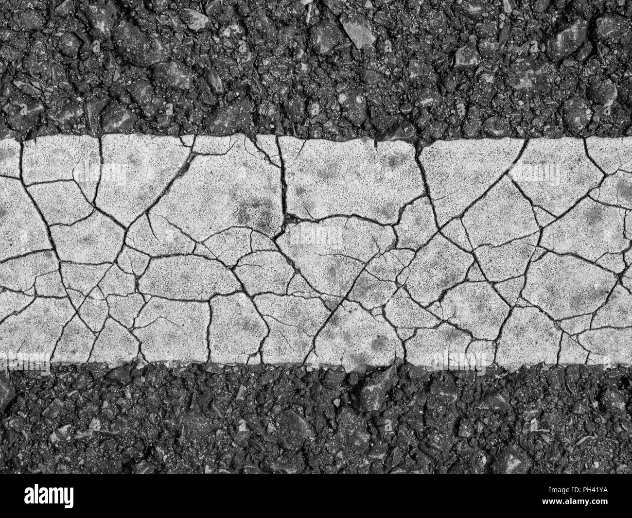 Asphalt surface of road with lines abstract background Stock Photo