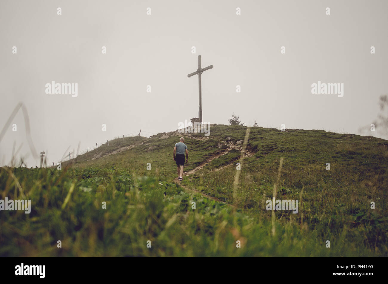 Hiking in the Alps south germany Stock Photo