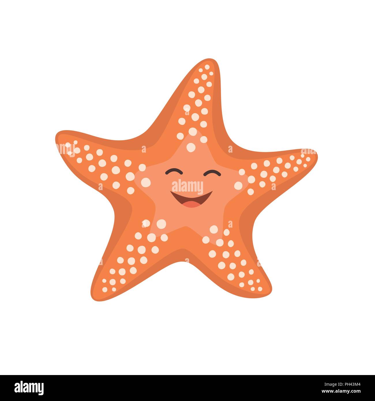 Cartoon happy starfish. Vector illustration for kids Stock Vector