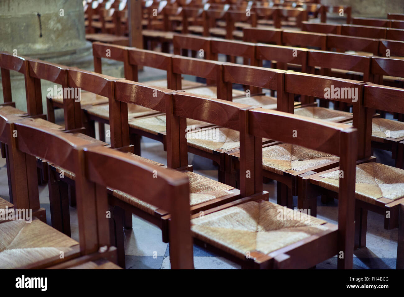 chairs into a church Stock Photo - Alamy