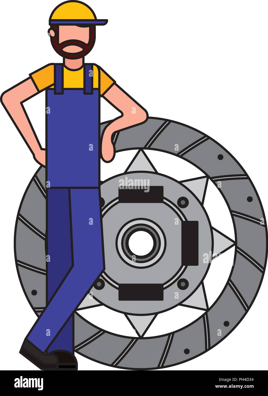 mechanic with clutch plate auto repair service Stock Vector Image & Art