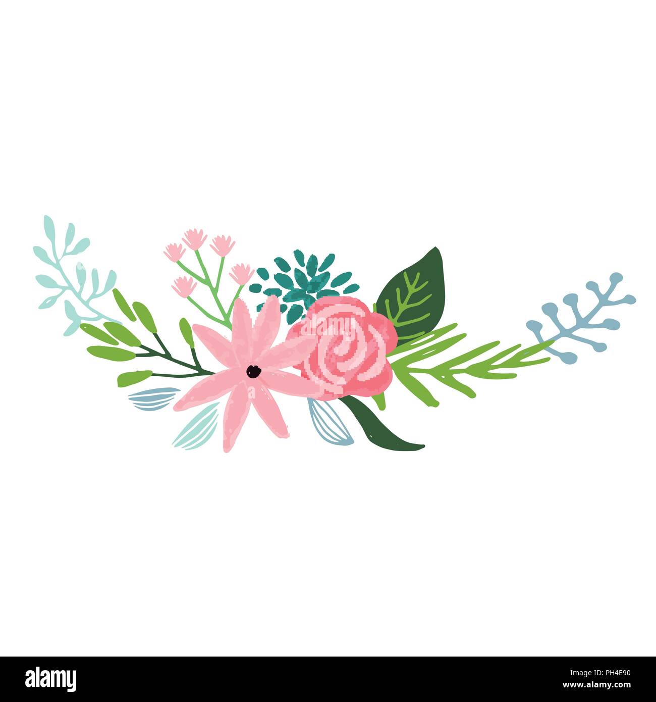 Set of floral bouquet isolated on white background Stock Vector Image ...