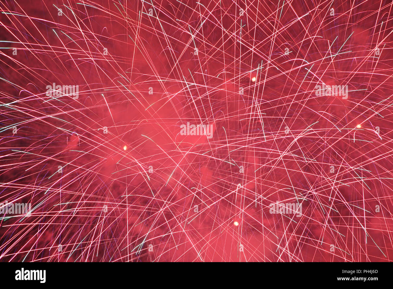 abstract holiday background: plenty of fireworks in night sky Stock ...