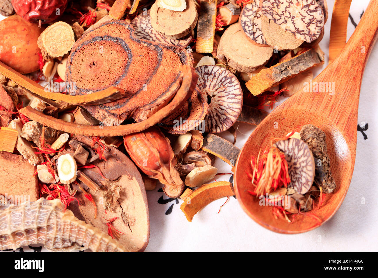 Chinese herbal medicine, Chinese traditional culture, studio shot Stock