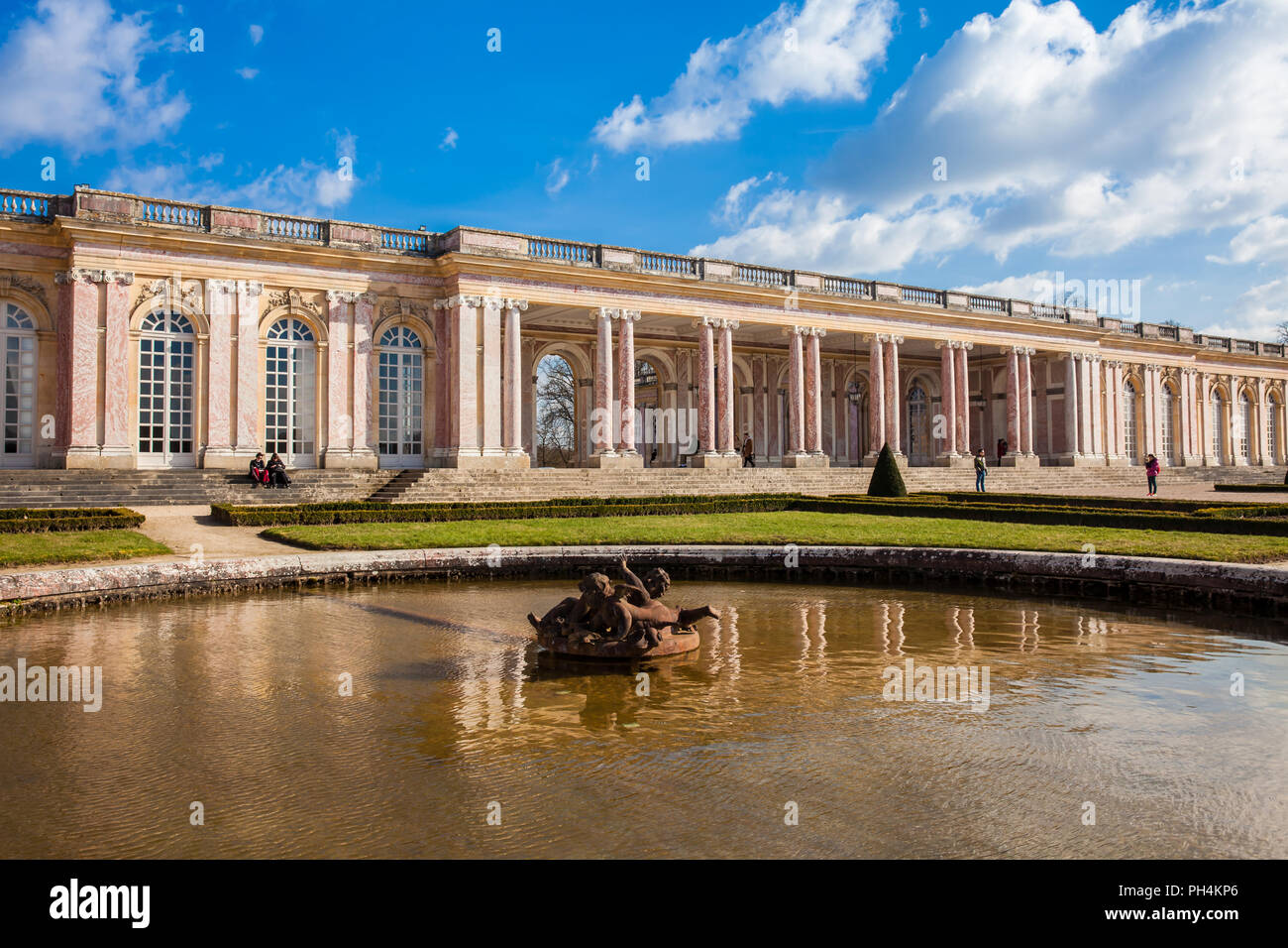 The  Grand Trianon at the Versailles Palace in a freezing winter day just before spring Stock Photo