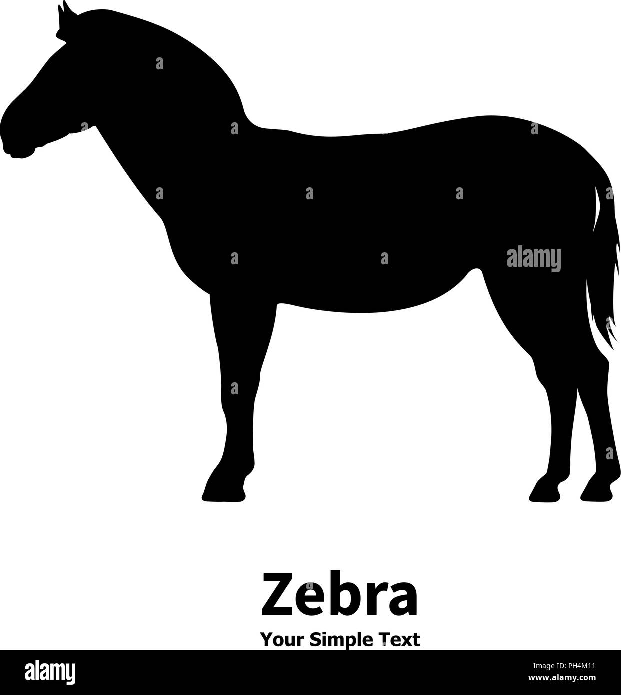 Vector illustration silhouette of zebra Stock Vector