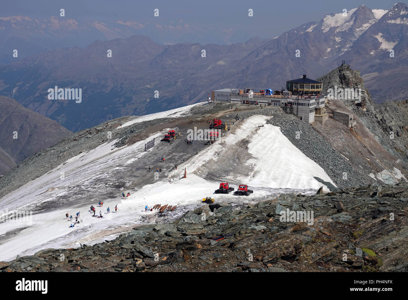 Saas Fee, Mittelallalin summer ski area, and revolving restaurant