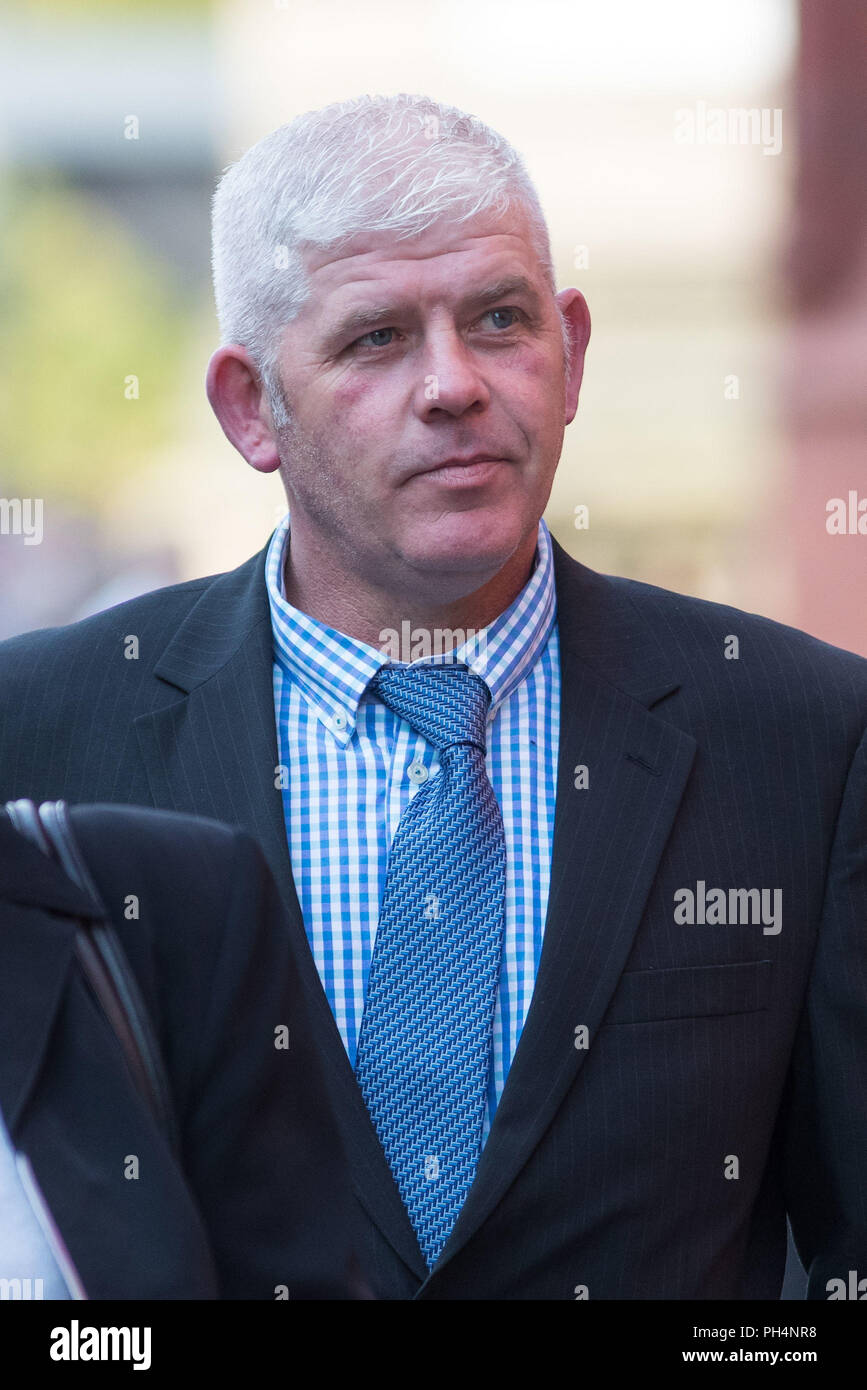 Paul Reece arrives at Birmingham Magistrates' Court where he is facing two charges of causing unnecessary suffering, in connection with the deaths of fox cubs at a hunting kennel in south Herefordshire. Stock Photo