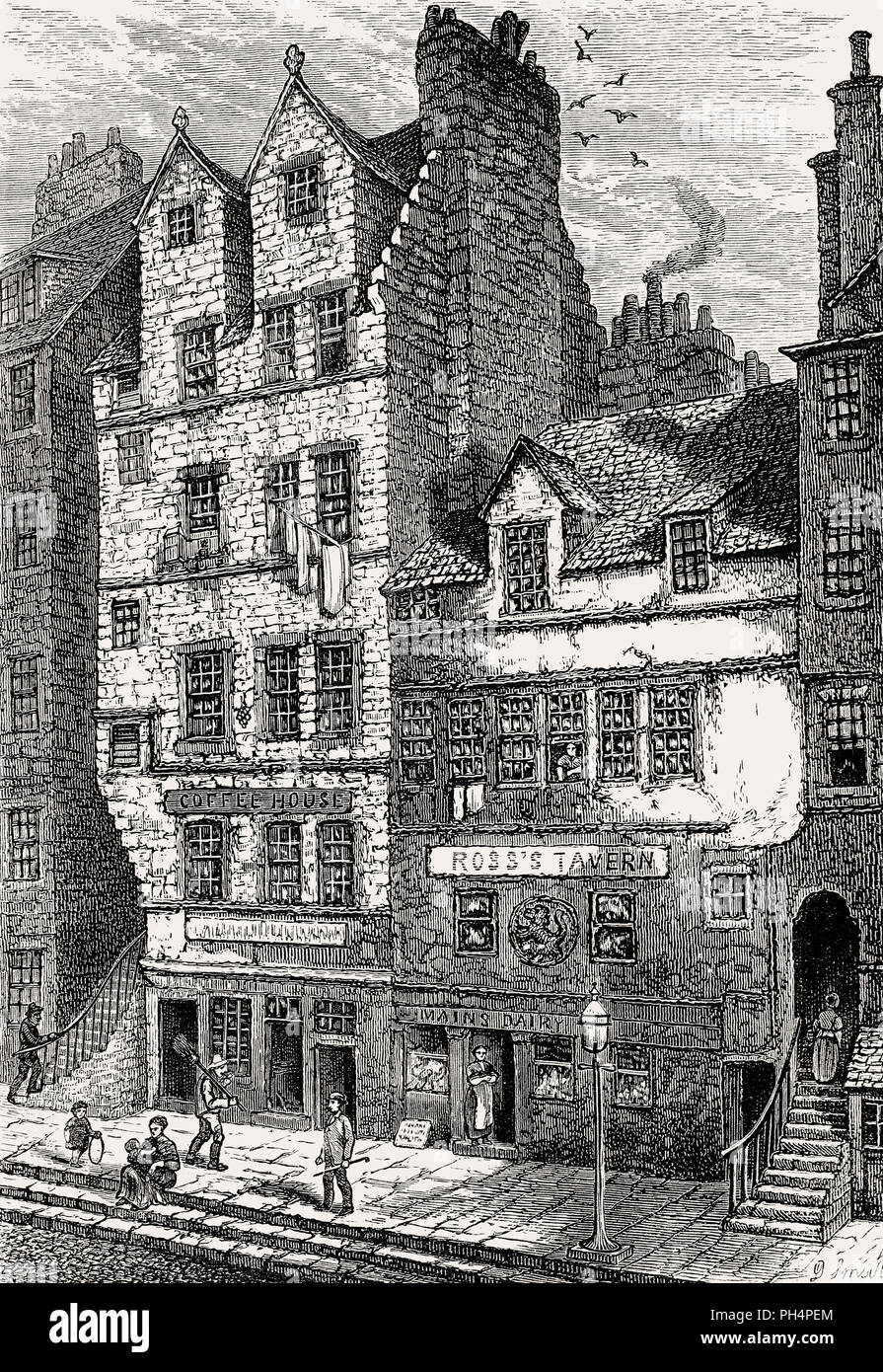 Gladstone's Land, Lawnmarket, Edinburgh, Scotland, 17th century Stock