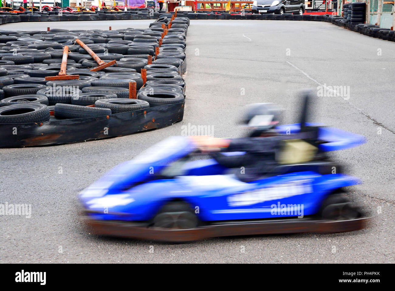 Go Karting track on Blackpool seafront Stock Photo Alamy