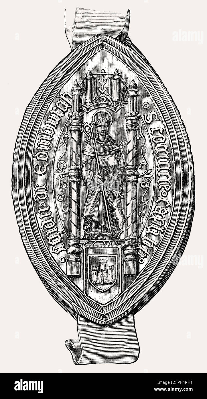 The Seal of Saint Giles, the patron saint of Edinburgh, Scotland Stock