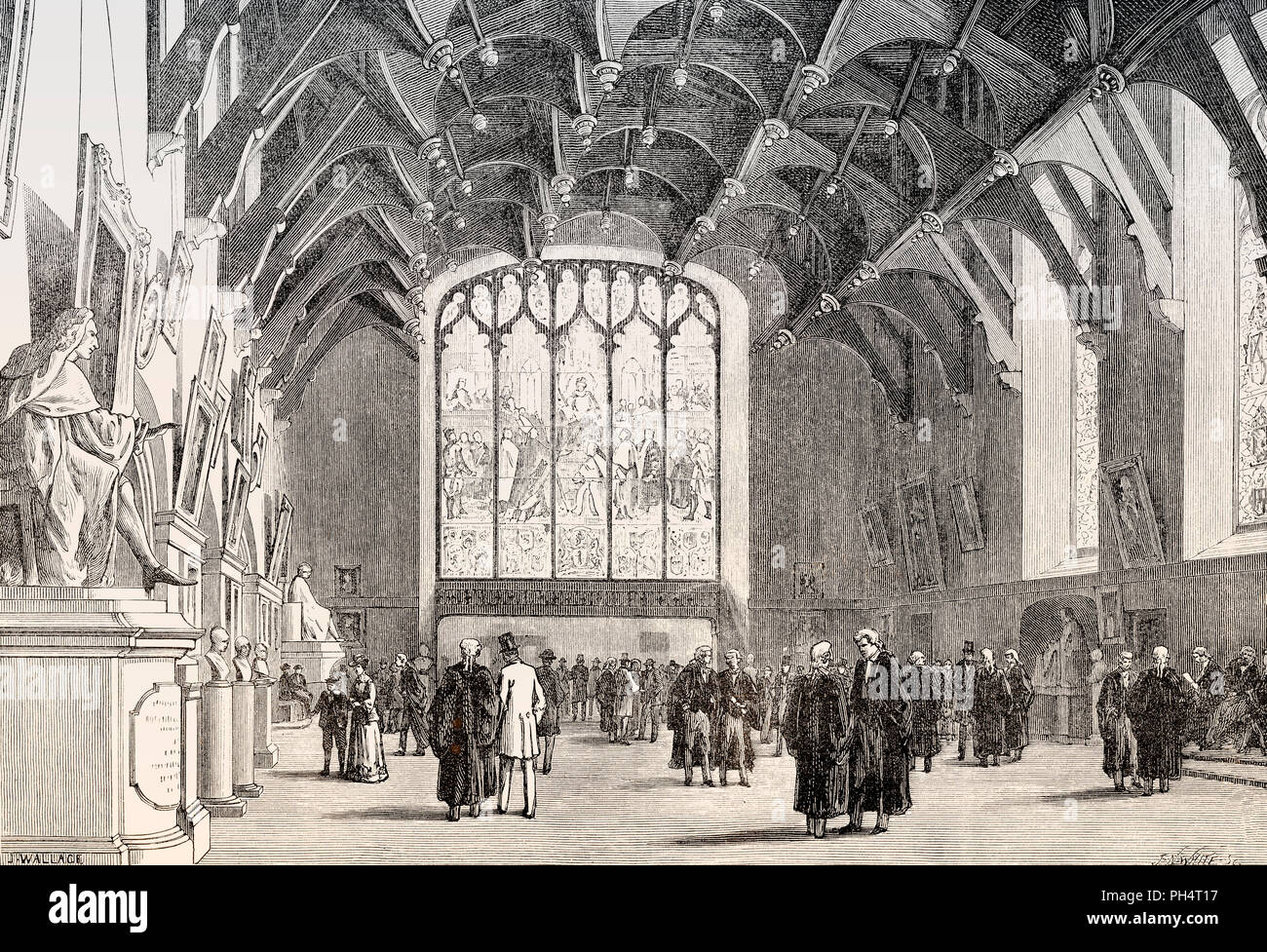 Great Parliament Hall, Old Parliament House, Scotland, 19th century Stock Photo