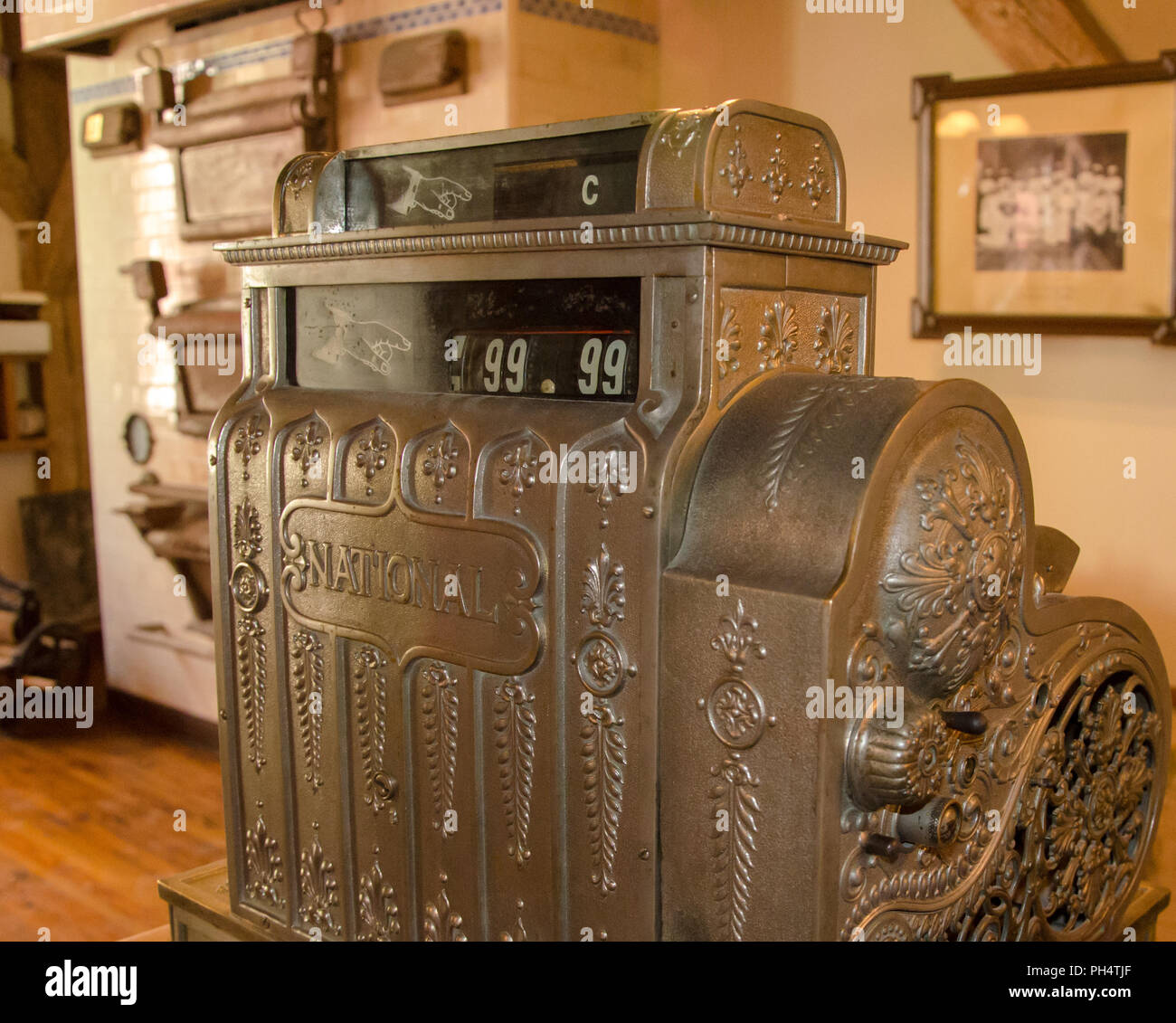 Old vintage Cash register. National, Dayton, Ohio, USA Stock Photo Alamy