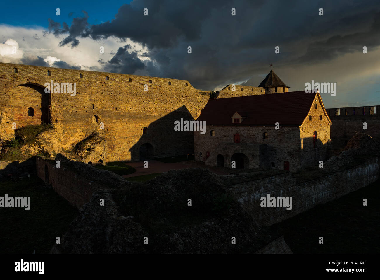 Wonderful view of the fortress in Ivangorod at sunset Stock Photo Alamy Wonderful view of the fortress in Ivangorod at sunset Stock Photo Alamy