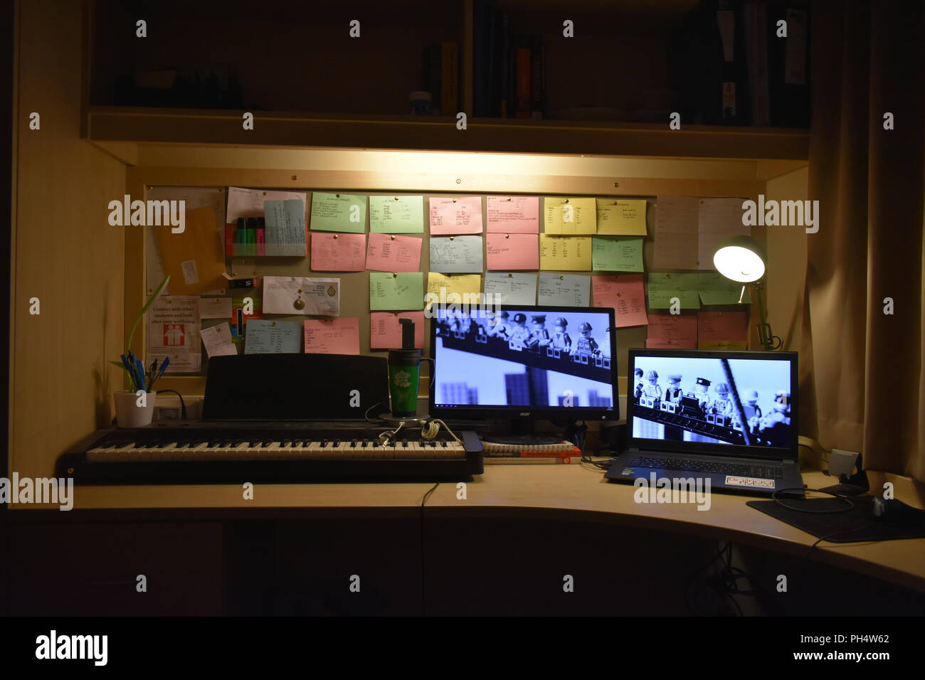 Desk of a university student Stock Photo Alamy
