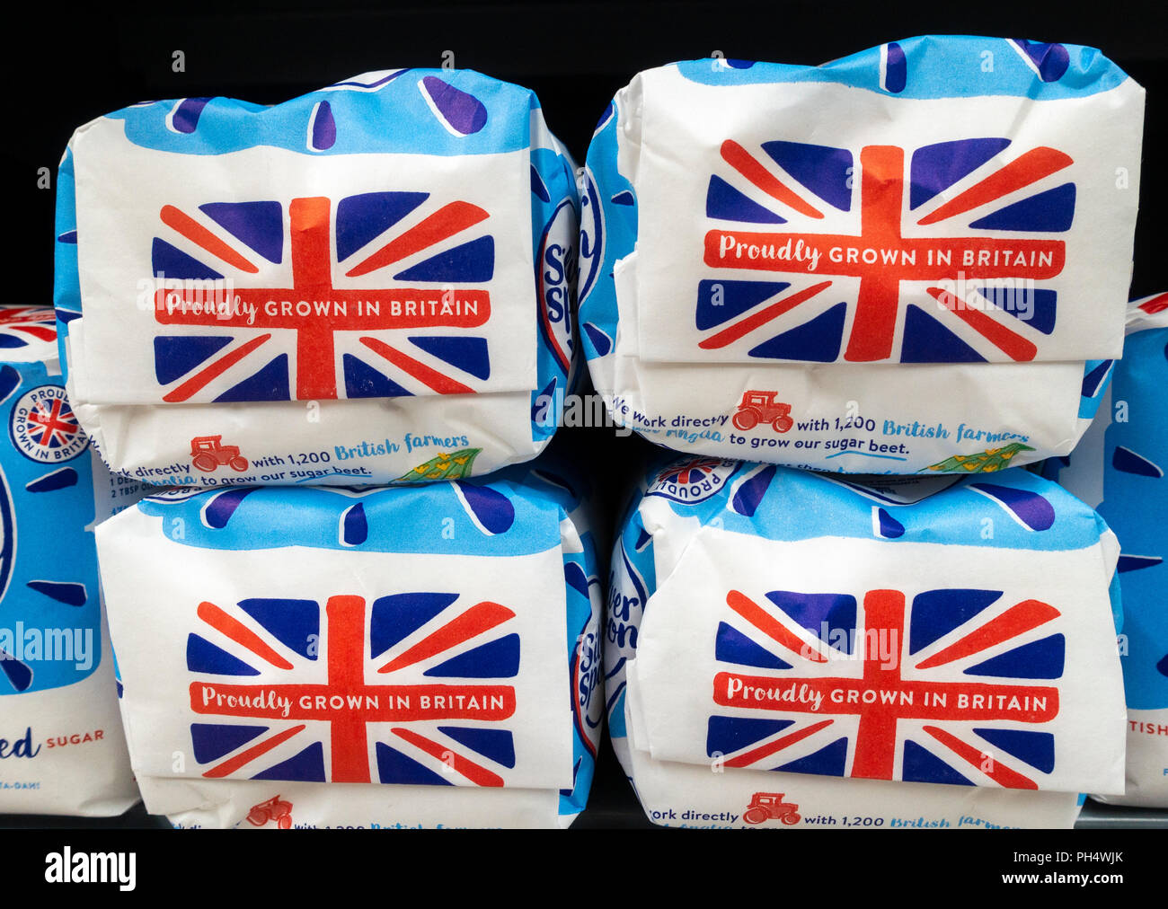Silver Spoon white granulated sugar. Stock Photo