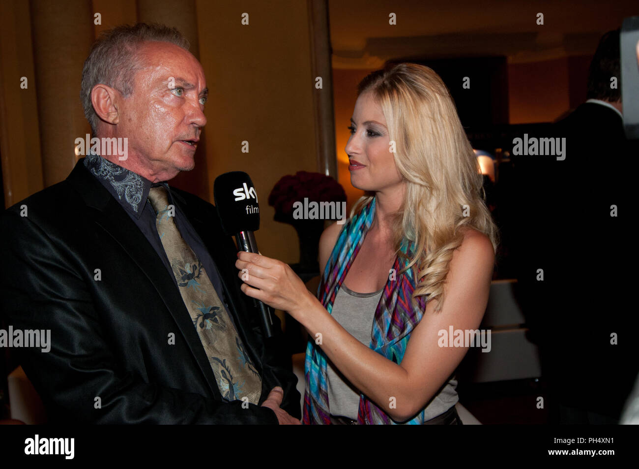 Actor Udo Kier gives an interview at the opening of Filmfest München 2012 Stock Photo