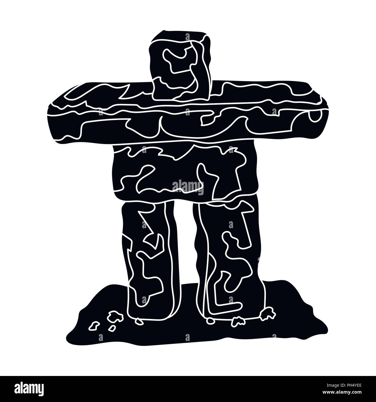 Stone sculpture in canada. Canada single icon in black style vector symbol stock illustration . Stock Vector