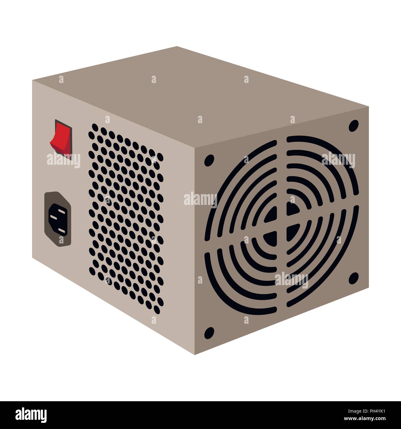 Power supply unit icon in cartoon design isolated on white background