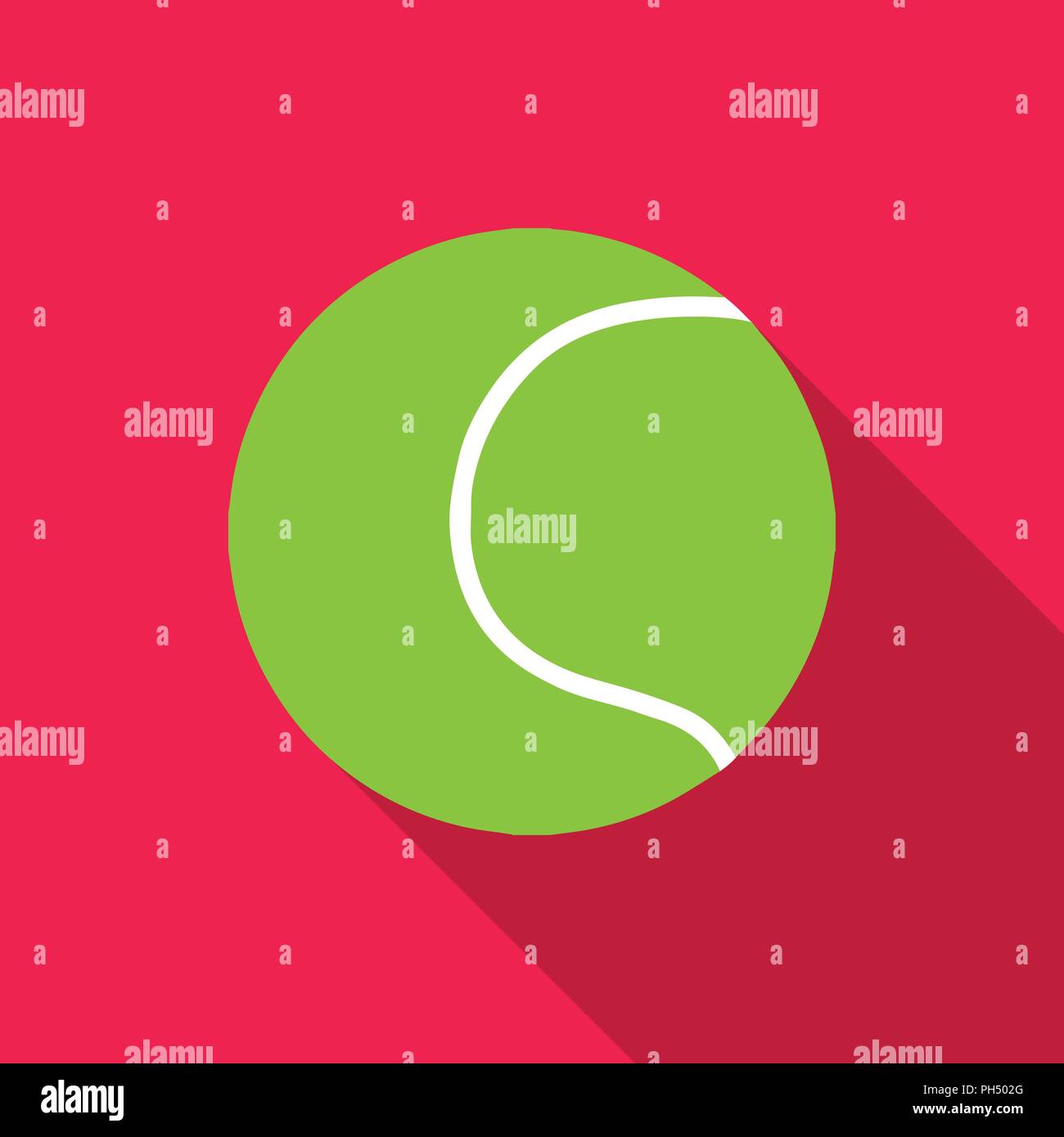 Tennis ball vector illustration icon in flat design Stock Vector Image ...