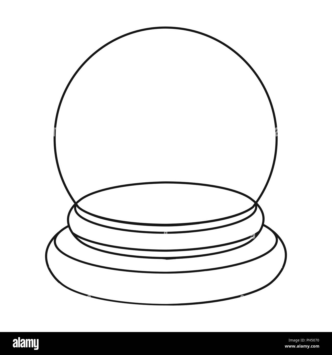 Crystal ball icon in outline style isolated on white background. Black