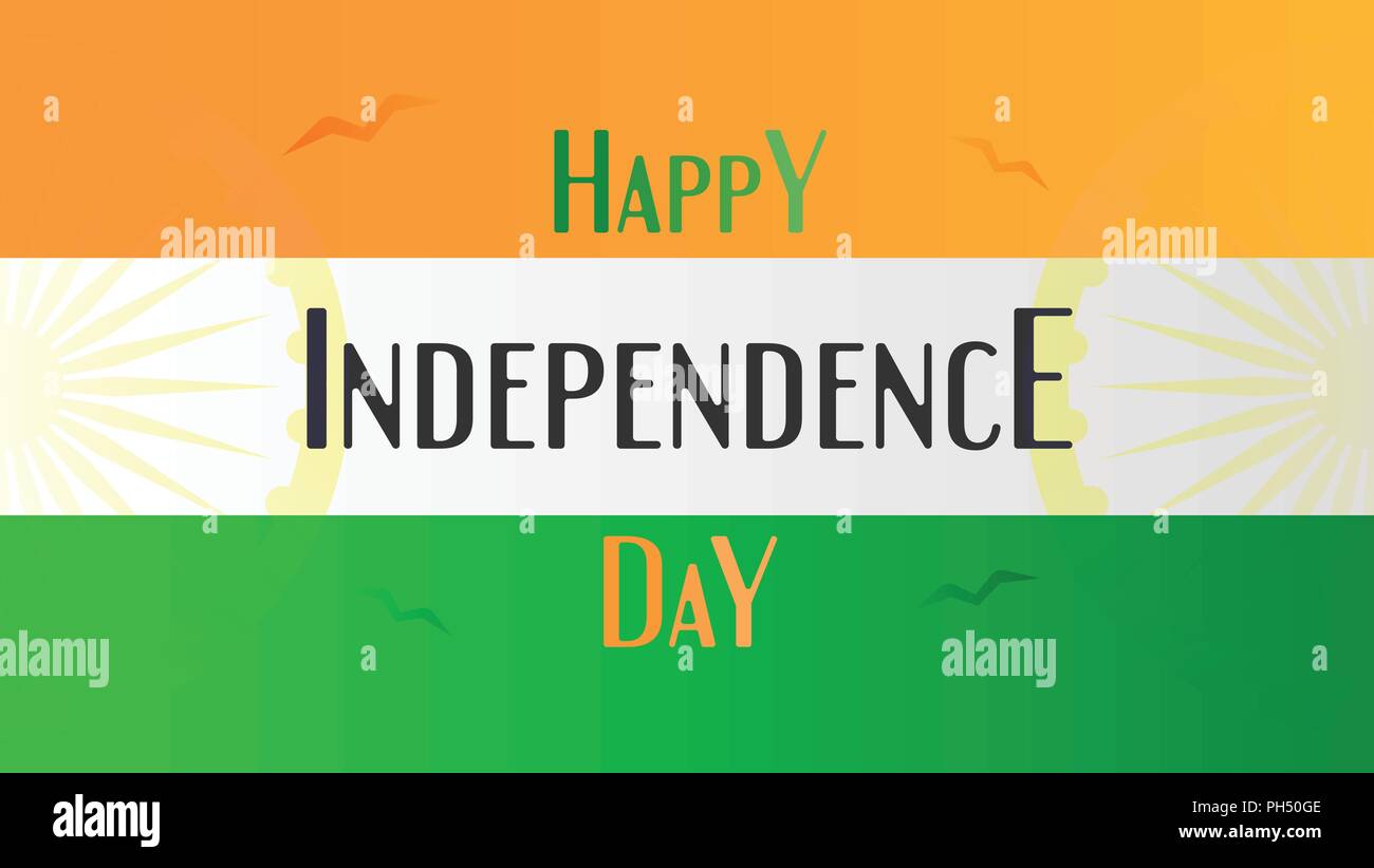 Happy Independence day of India country and Indian people with flag