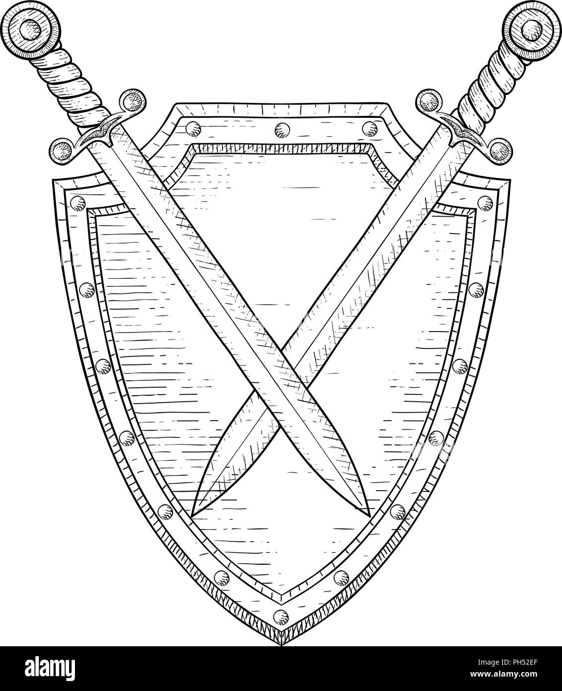 Swords and shield  Shield drawing Swords medieval Shield tattoo