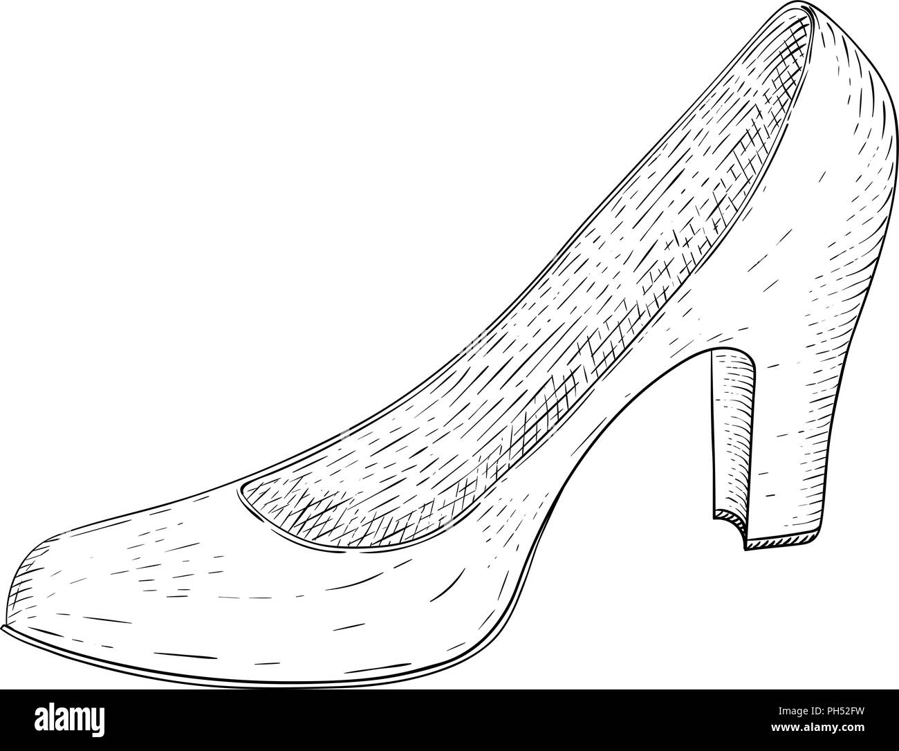 Women shoe. Hand drawn sketch Stock Vector