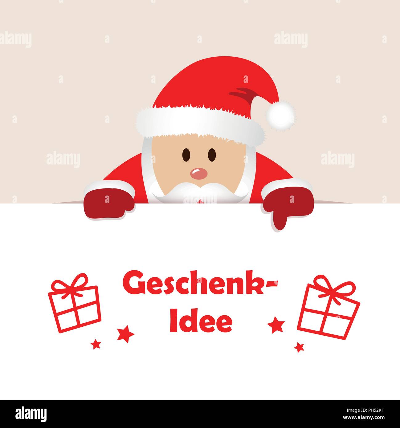 Christmas Santa Claus in red over greeting card gift idea vector illustration EPS10 Stock Vector