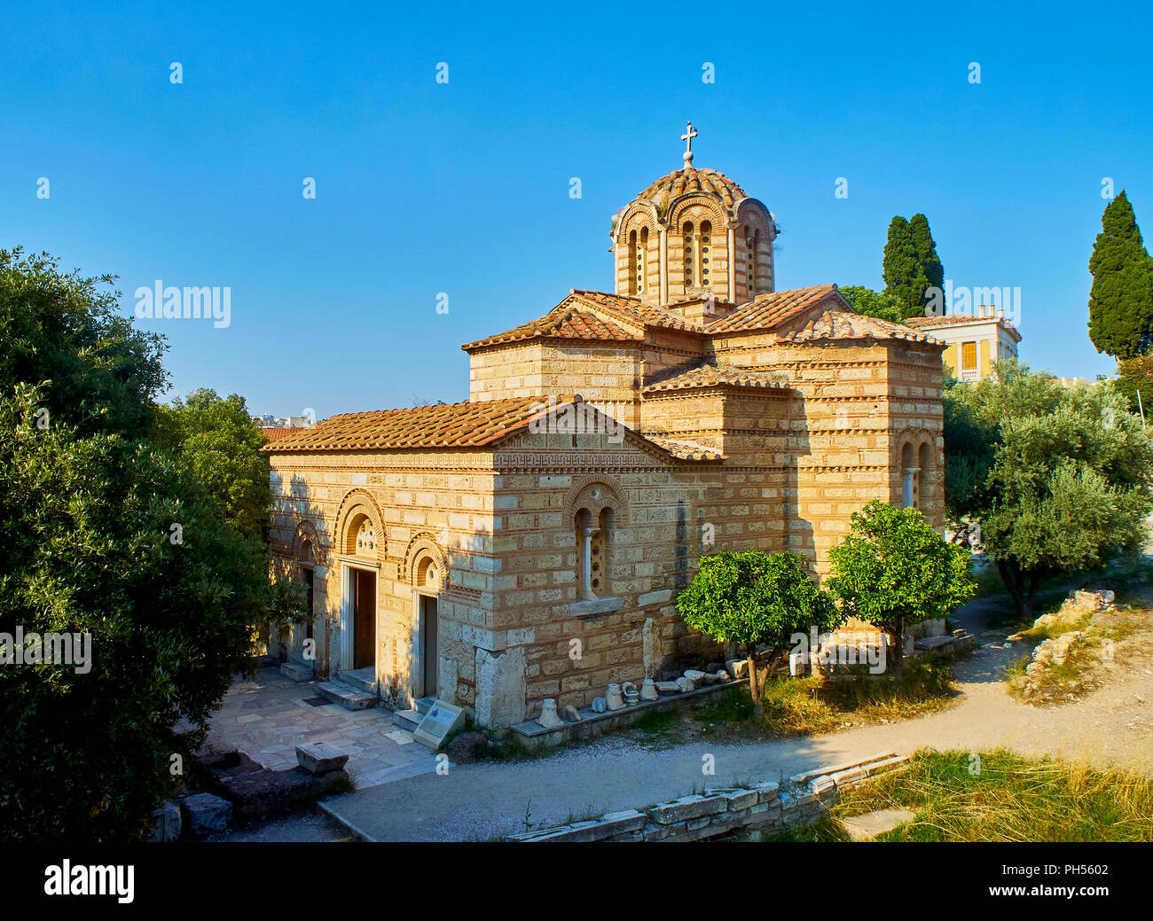 Church of the Holy Apostles, christian church located at the Ancient Agora of Athens. Attica region, Greece. Stock Photo