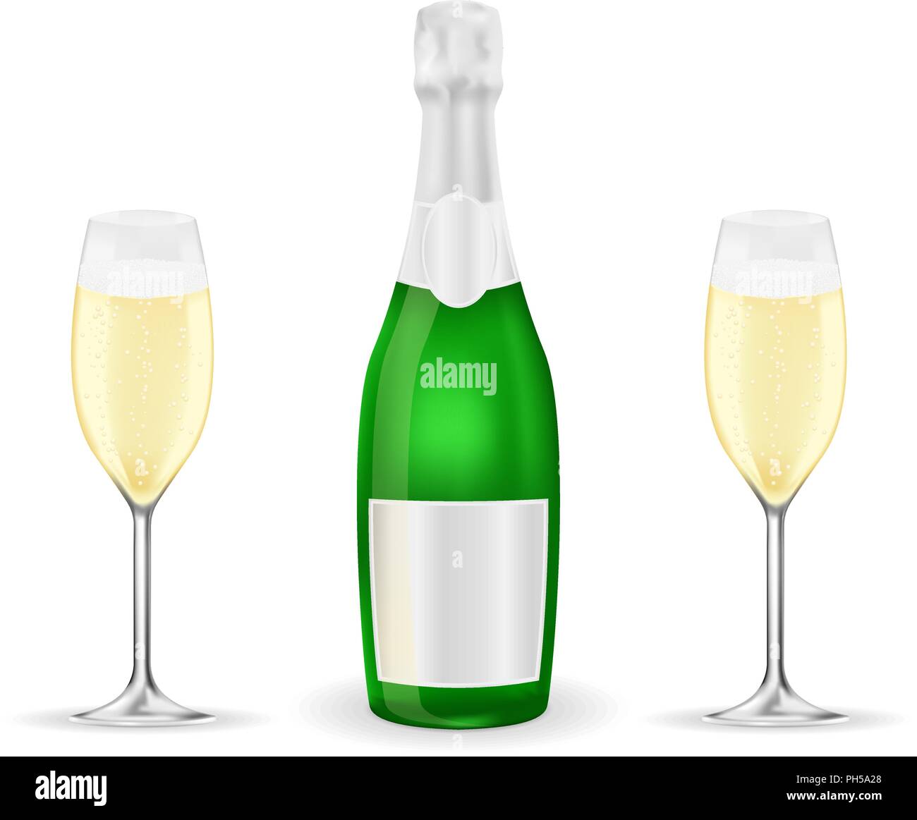 Two glasses of sparkling wine Stock Vector Images Alamy