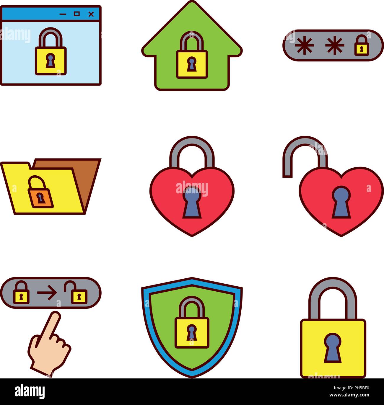 Security and Locks Stock Vector