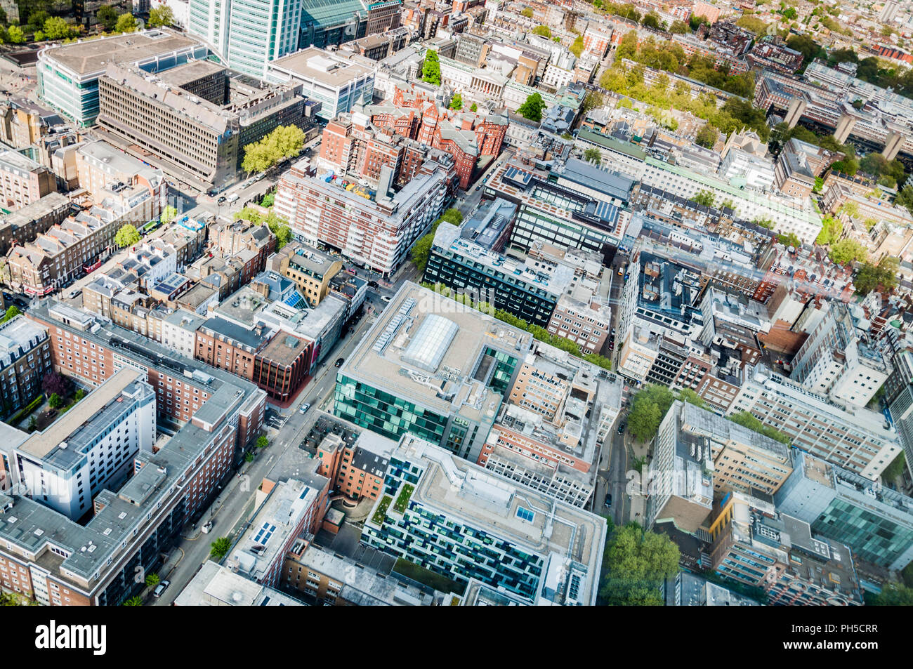 UCLH and Central London aerial shot from the BT Tower Stock Photo Alamy