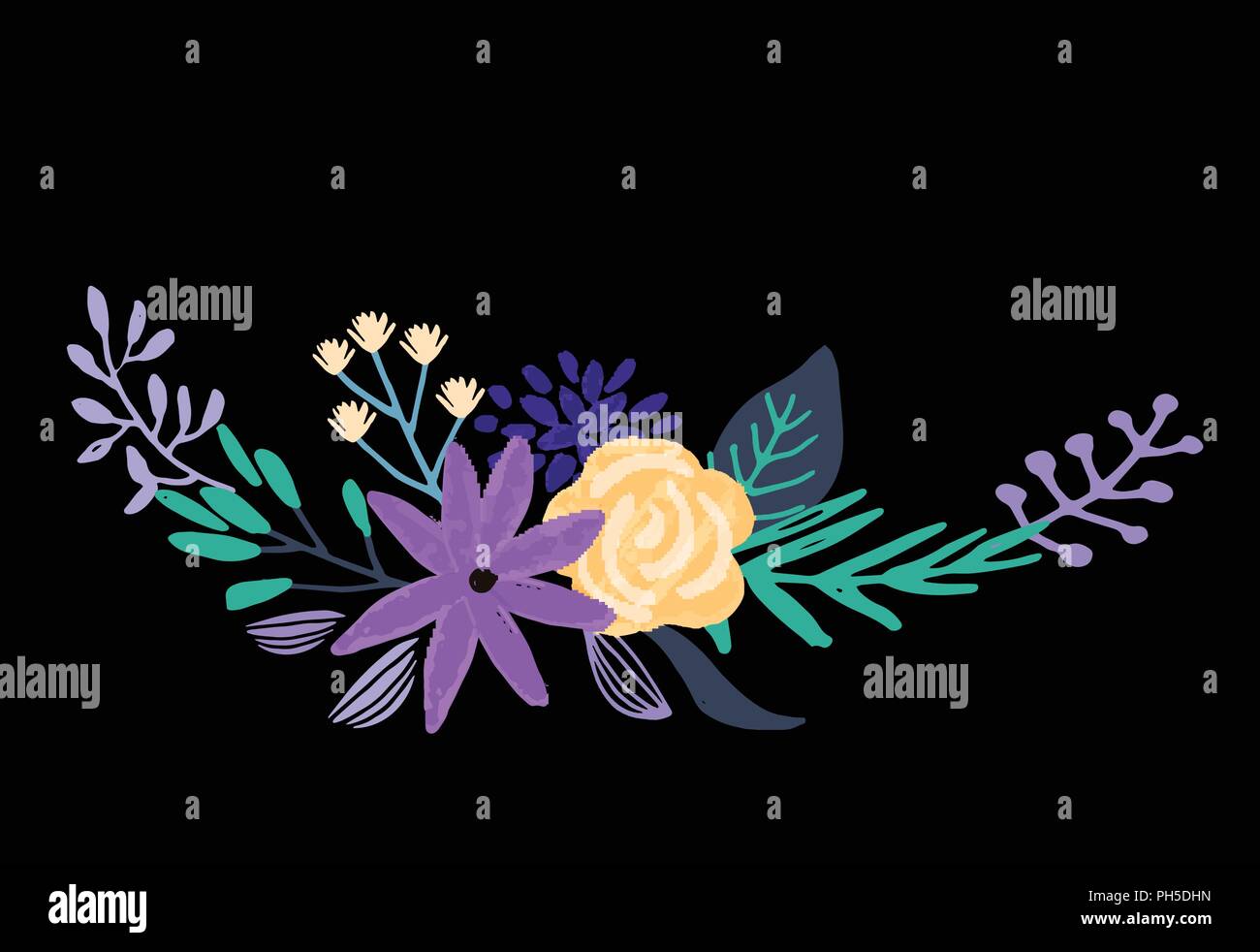 Set of floral bouquet isolated on white background Stock Vector Image ...
