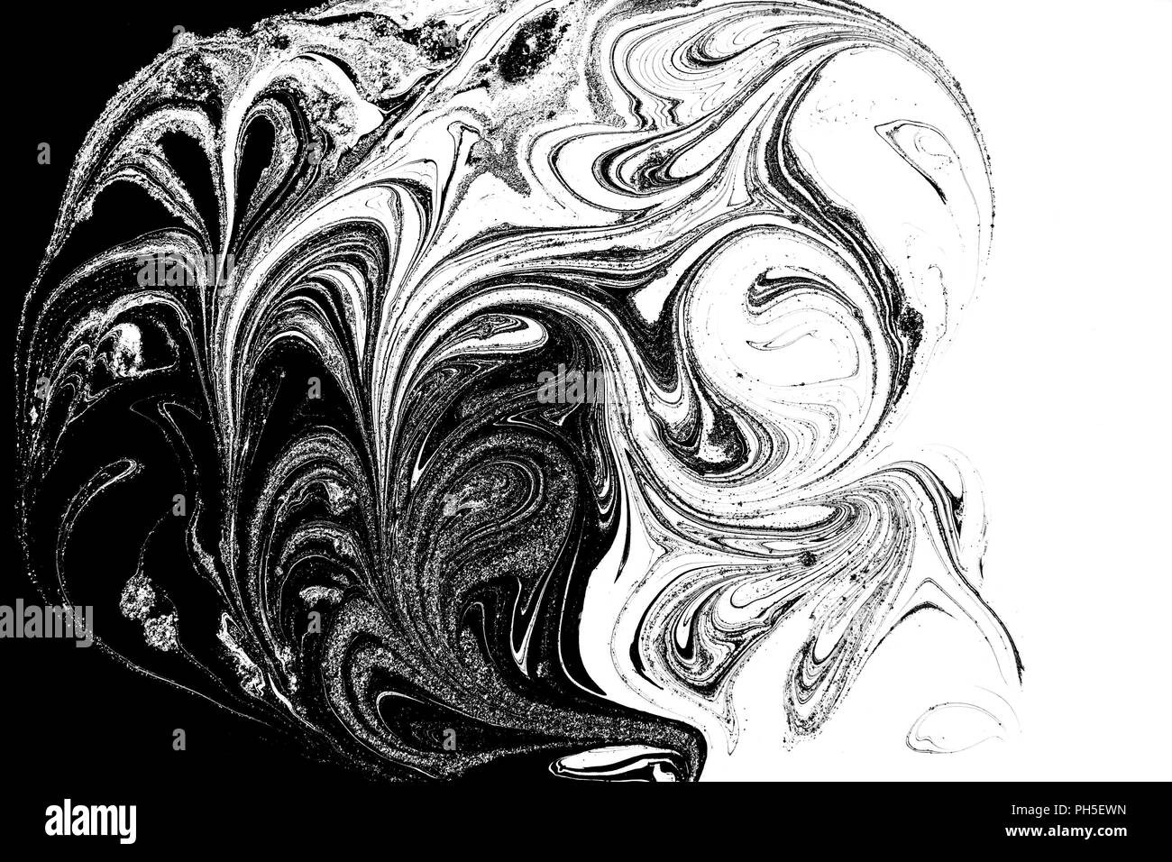 Marble abstract artwork texture. Black and white wave pattern Stock ...