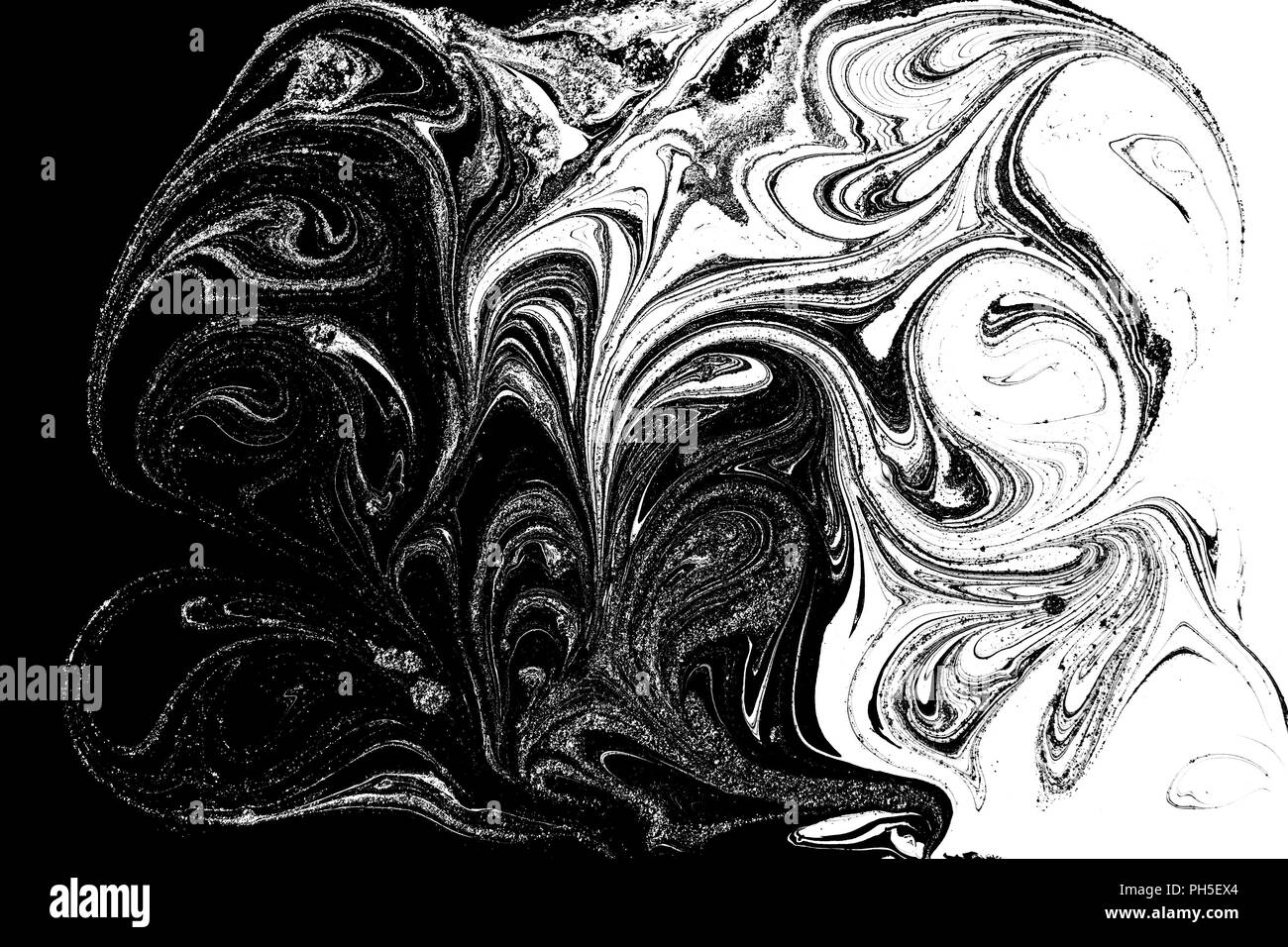 Marble abstract artwork texture. Black and white wave pattern Stock ...
