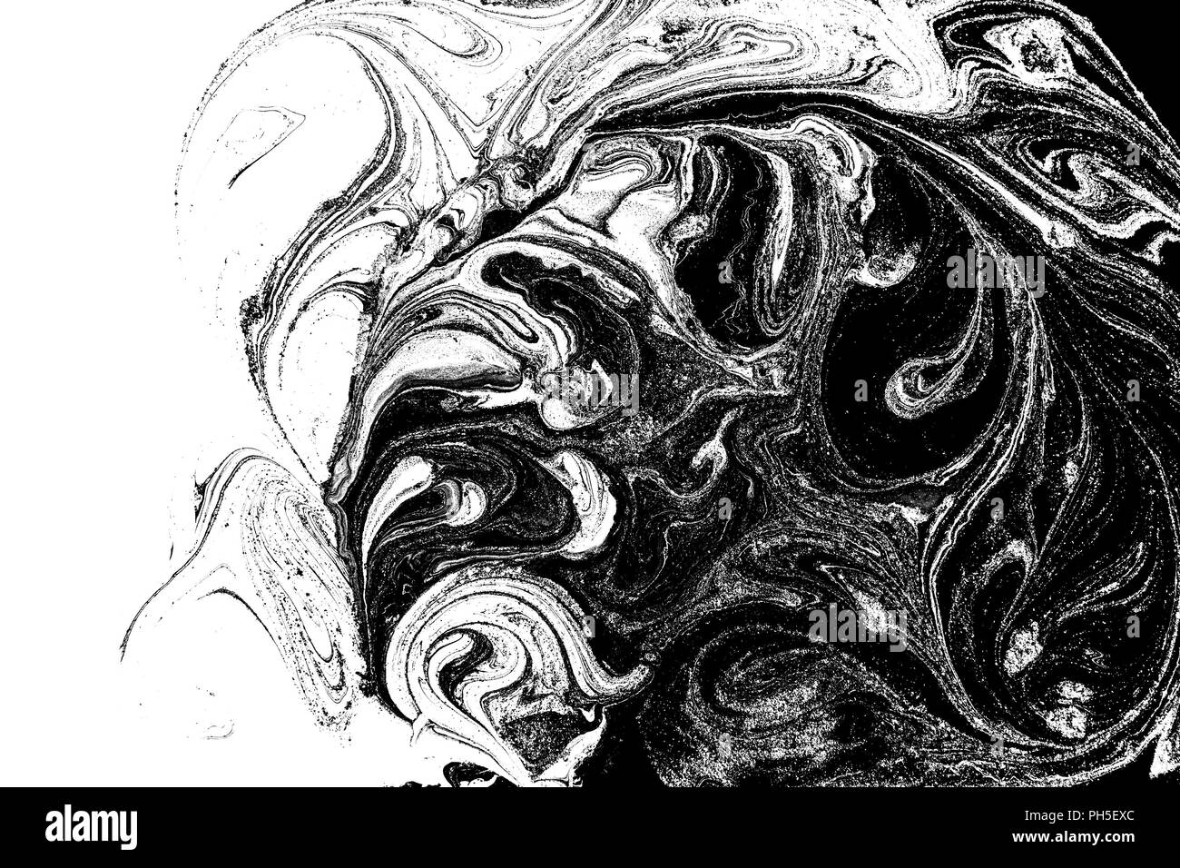 Marble abstract artwork texture. Black and white wave pattern Stock ...