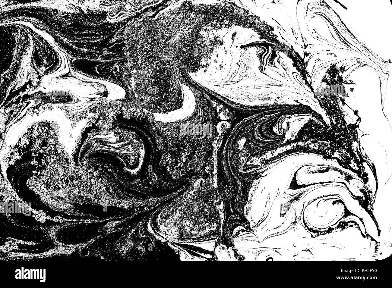 Marble abstract artwork texture. Black and white wave pattern Stock ...