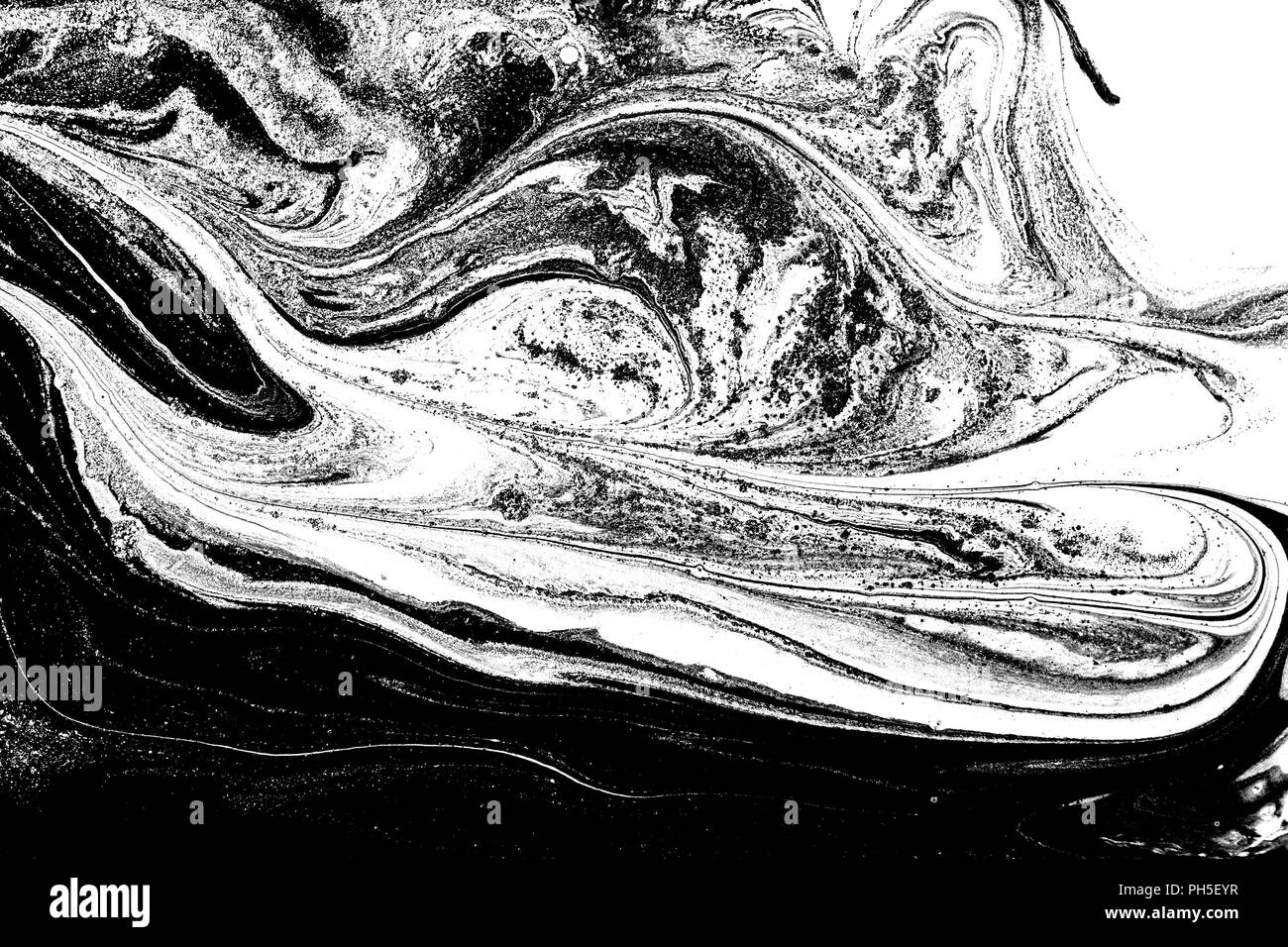 Marble abstract artwork texture. Black and white wave pattern Stock ...