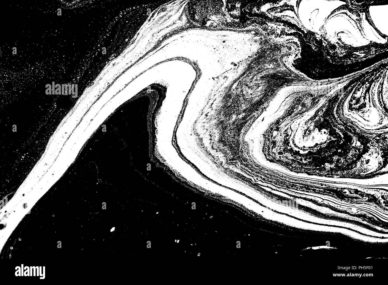 Marble abstract artwork texture. Black and white wave pattern Stock ...
