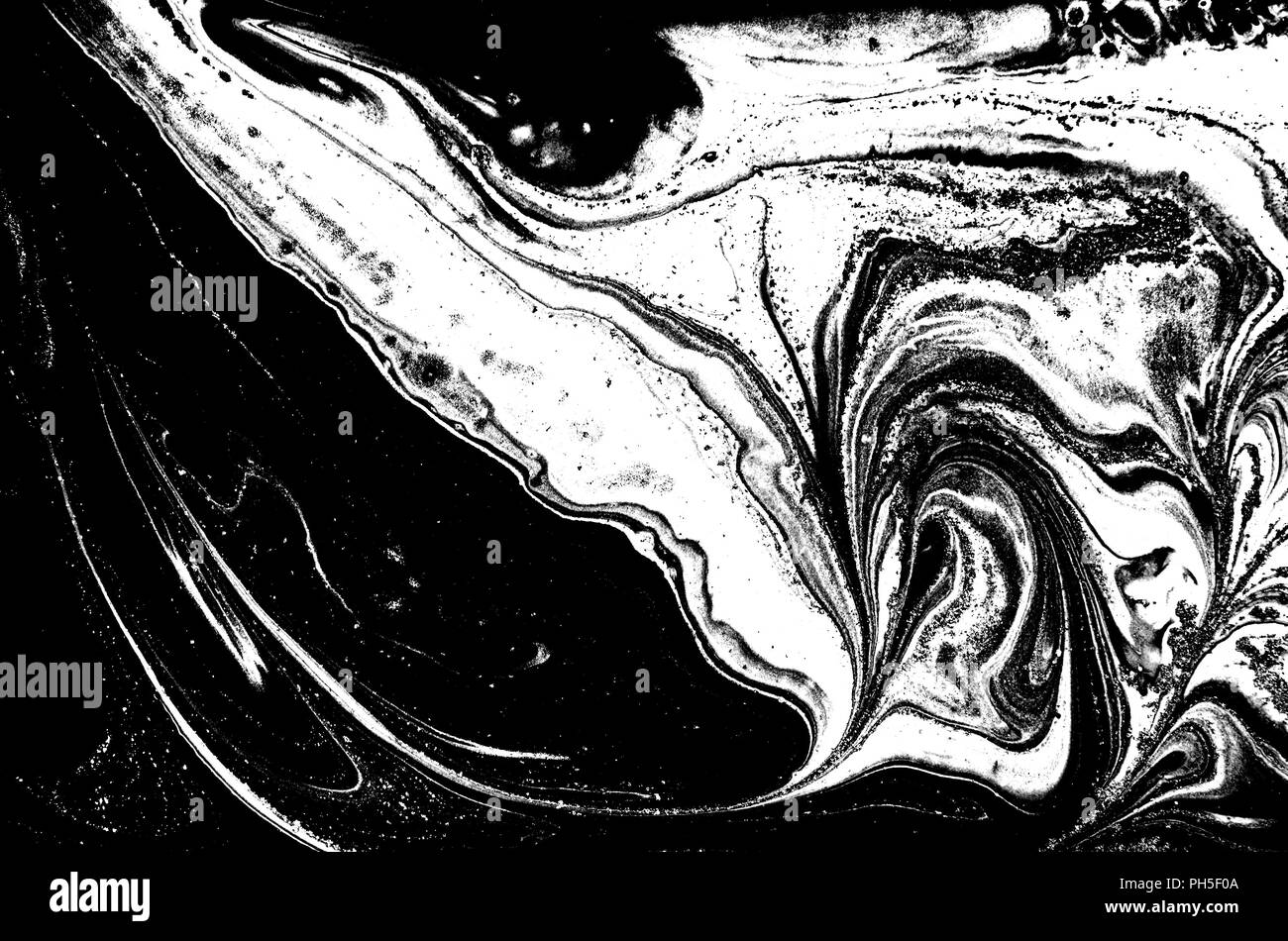 Marble abstract artwork texture. Black and white wave pattern Stock ...