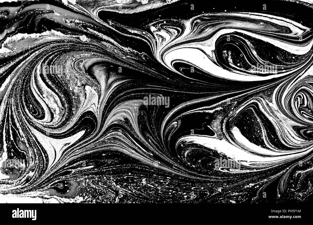 Marble abstract artwork texture. Black and white wave pattern Stock ...