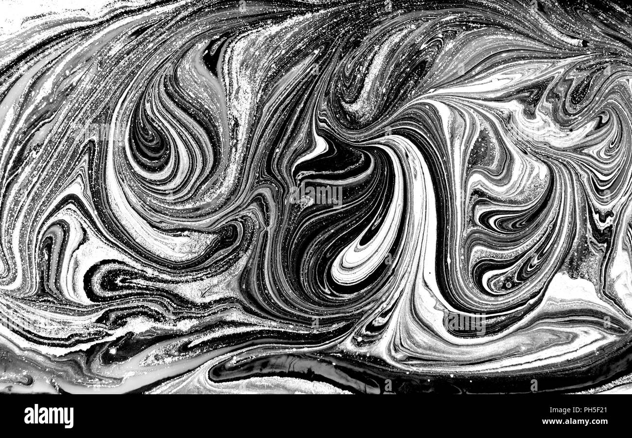 Marble abstract artwork texture. Black and white wave pattern Stock ...