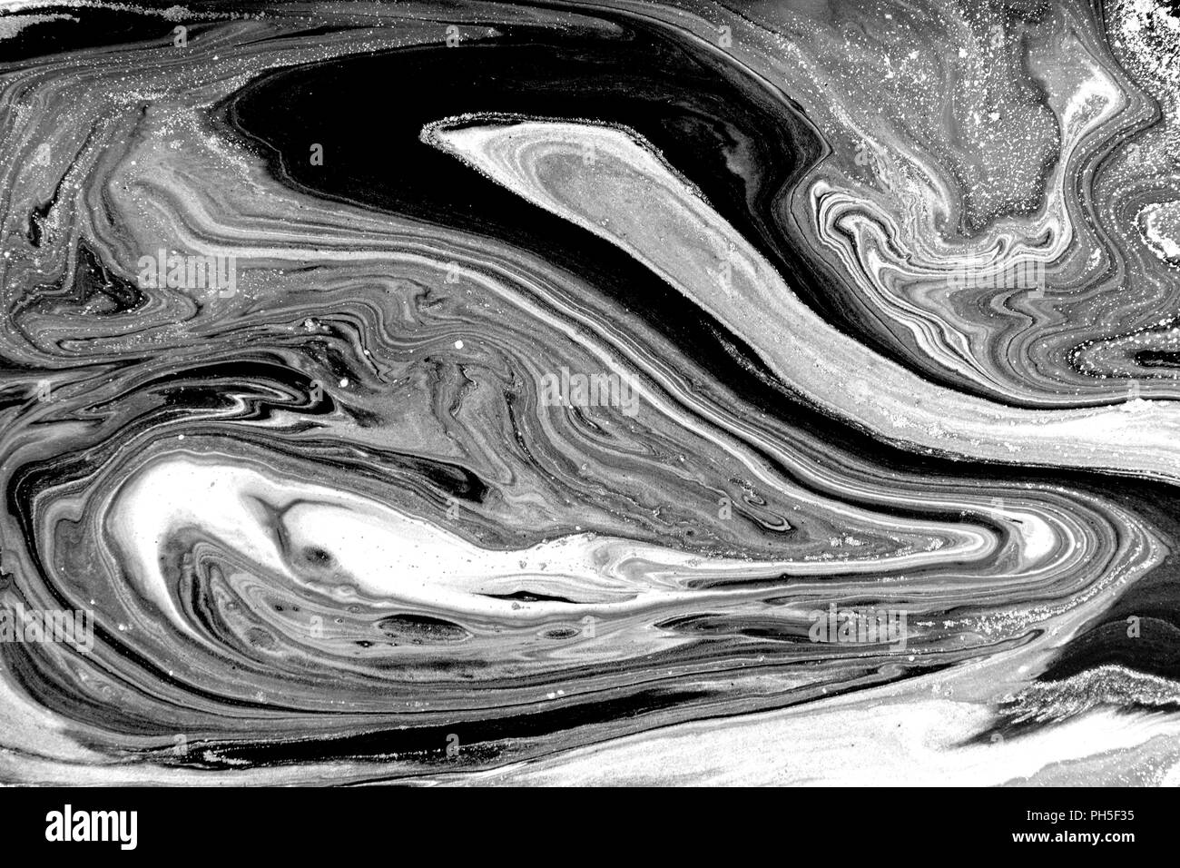 Marble abstract artwork texture. Black and white wave pattern Stock ...