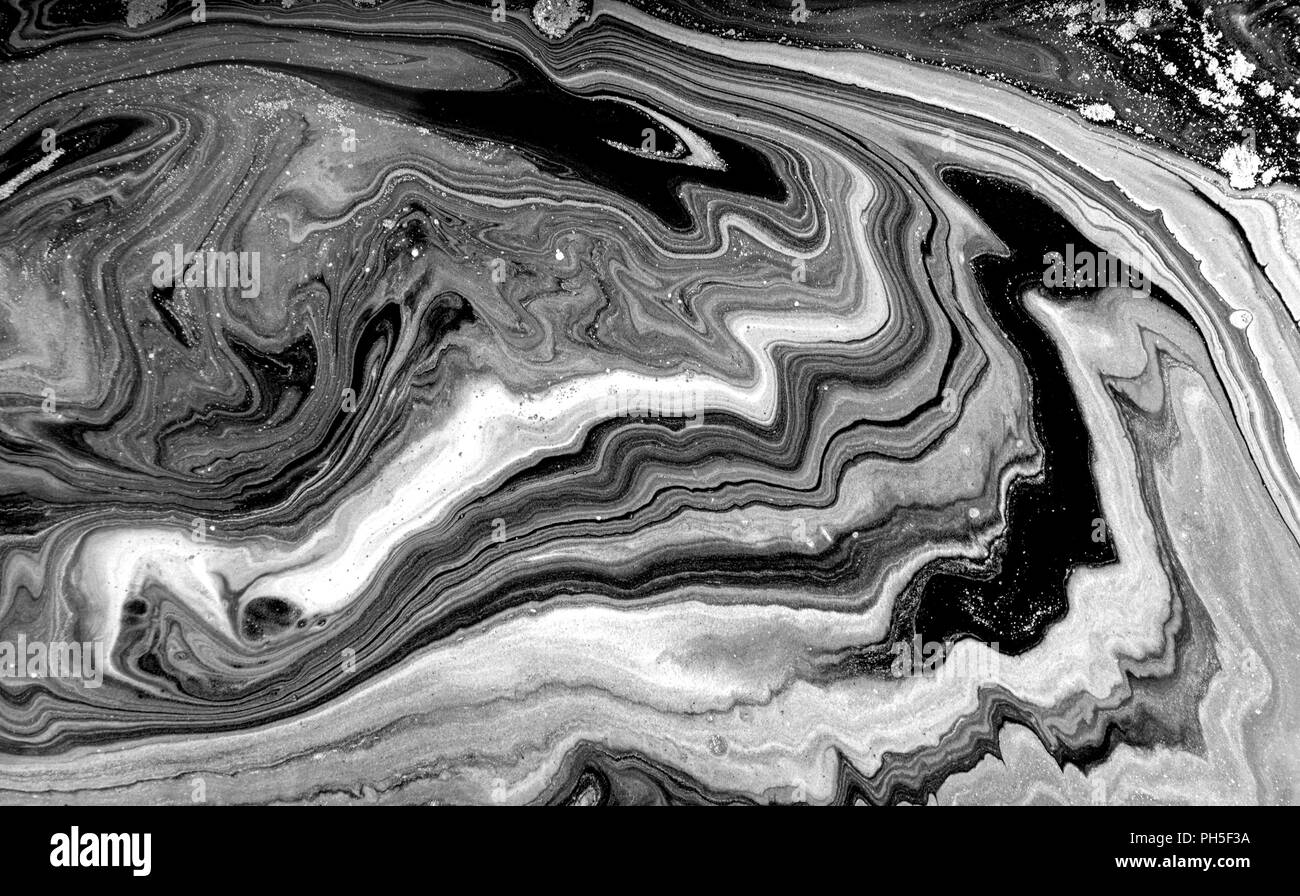 Marble abstract artwork texture. Black and white wave pattern Stock ...